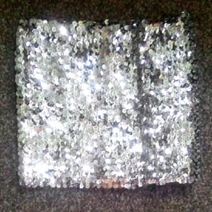 PINK Victoria's Secret Black and Silver Sequin top Size Small